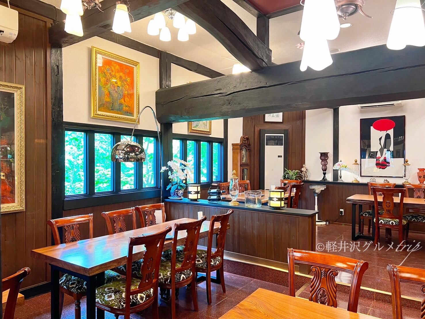 実食《盛盛亭》軽井沢でプレミアム信州牛ハンバーグ！サービスステーキ和風ひうちやホタテバターも！